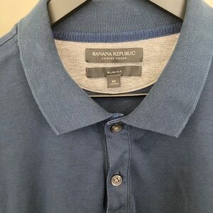 Banana Republic Blue Luxury Touch Polo Shirt